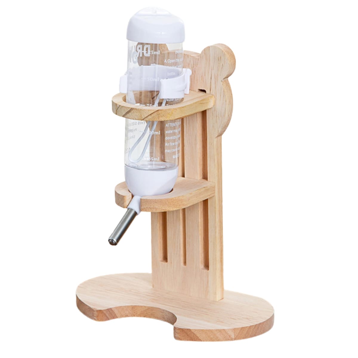 TikTrunk ハムスター 給水器 木製スタンド 高さ調節 80ml対応 小動物用 ウォーターボトル おしゃれ 可..