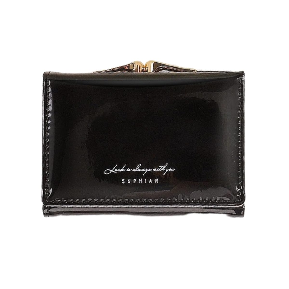 三つ折り財布 小銭入れ がま口 ミニ 財布 コンパクト ウォレット カード入れ メタリック キラキラ 光沢 軽量 シンプル 薄型 折りたたみ