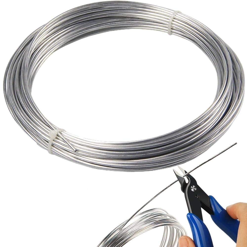 Ailunate アルミワイヤー 針金 太さ3mm アルミ線 ワイヤークラフト ハンドメイド 造形 盆栽 工作 DIY 1..