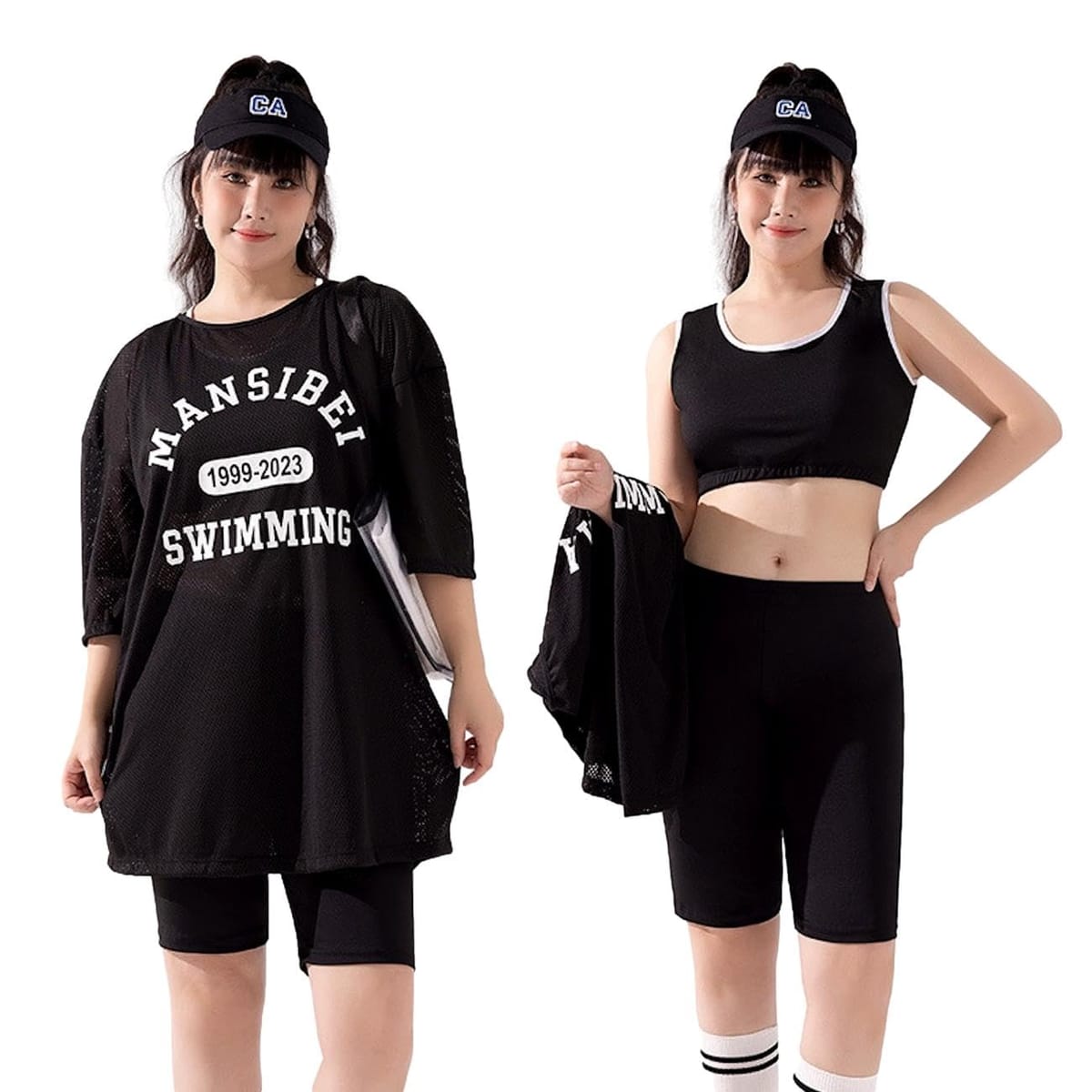 [Electric Circus] タンキニ 水着 3点セット 大きめ水着 体型カバー 着痩せ ビキニ レディース プール 旅行 スイムウエア