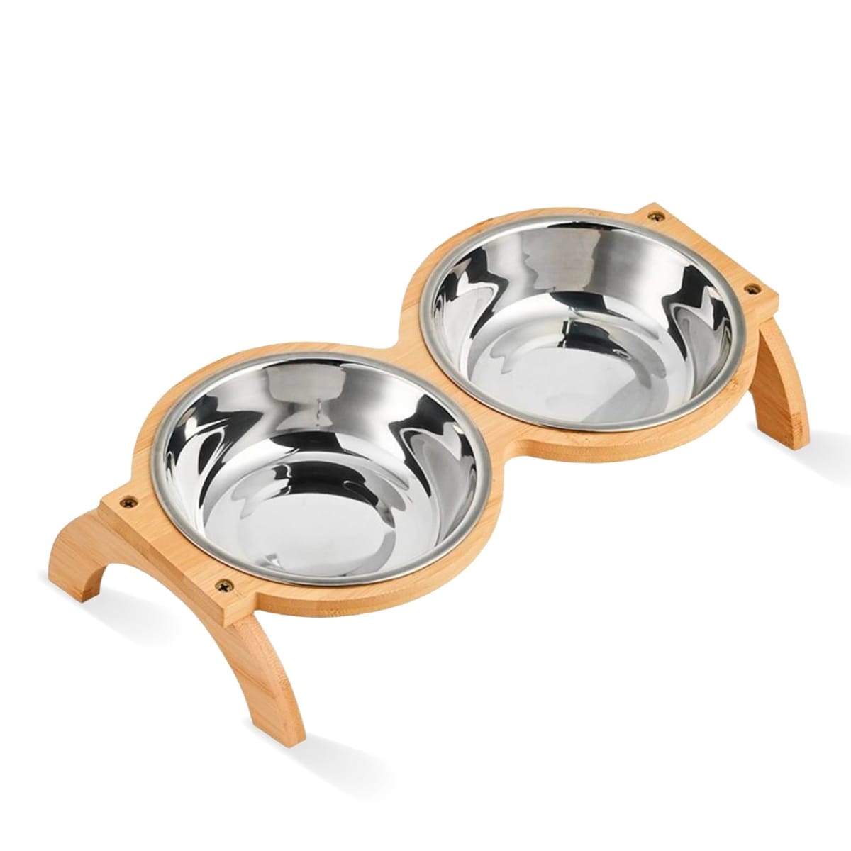 愛猫の健康を考えた、こだわり設計のペットボウル。ボウルはステンレスと陶器の2種類から選べます。どちらも首や関節への負担を軽減する適切な高さと傾斜で、快適な食事をサポートします。フード用と水用の2つのボウルで、食事と水分補給を一緒に行えます。顎の汚れを防ぎ、清潔を保ちます。ボウルとスタンドが分離式で、お手入れも簡単！ボウルをサッと取り外せるから、ご飯の補充や洗浄も手間いらず。いつでも清潔な状態を保ち、愛猫の健康をサポートします。シンプルながらも機能性に優れたデザインで、毎日のご飯タイムを快適に。ボウルは丸く滑らかな表面加工で、愛猫の顎を清潔に保ちます。食事中に顎が濡れるのを防ぎ、黒ずみや細菌の繁殖を抑制。陶器製ボウルは衛生的で、食べカスが残りにくく、いつも清潔。愛猫の健康と美しさをサポートする、細部まで配慮されたデザインです。15度の黄金傾斜角が、猫の首への負担を軽減し、快適な食事をサポート。安定感のある設計で、食事中のボウルのずれや転倒を防ぎます。滑りにくい素材と安定した土台で、元気な愛猫が勢いよく食べても安心。食べやすさを追求した、猫思いのデザインです。木枠は組み立てた状態でのお届けとなりますので、届いたらすぐお使いいただけます。当店にてしっかり固定しておりますので、グラつきもなく長期間安心してお使いいただけます。脚の幅を広くしたので、安定感がアップ。食事中にボウルが動く心配がなく、愛猫も落ち着いて食事ができます。長く愛用できる、高品質なペットボウルです。 円いフォルムが可愛らしいフードボウルスタンドです。防水加工も施しているので、一拭きで汚れが落ちて快適にお使いいただけます。ボウルはステンレスと陶器の2種類から選べます。どちらも汚れがつきにくく、洗いやすい素材なのでお手入れがとても簡単。いつでも清潔に保てます。