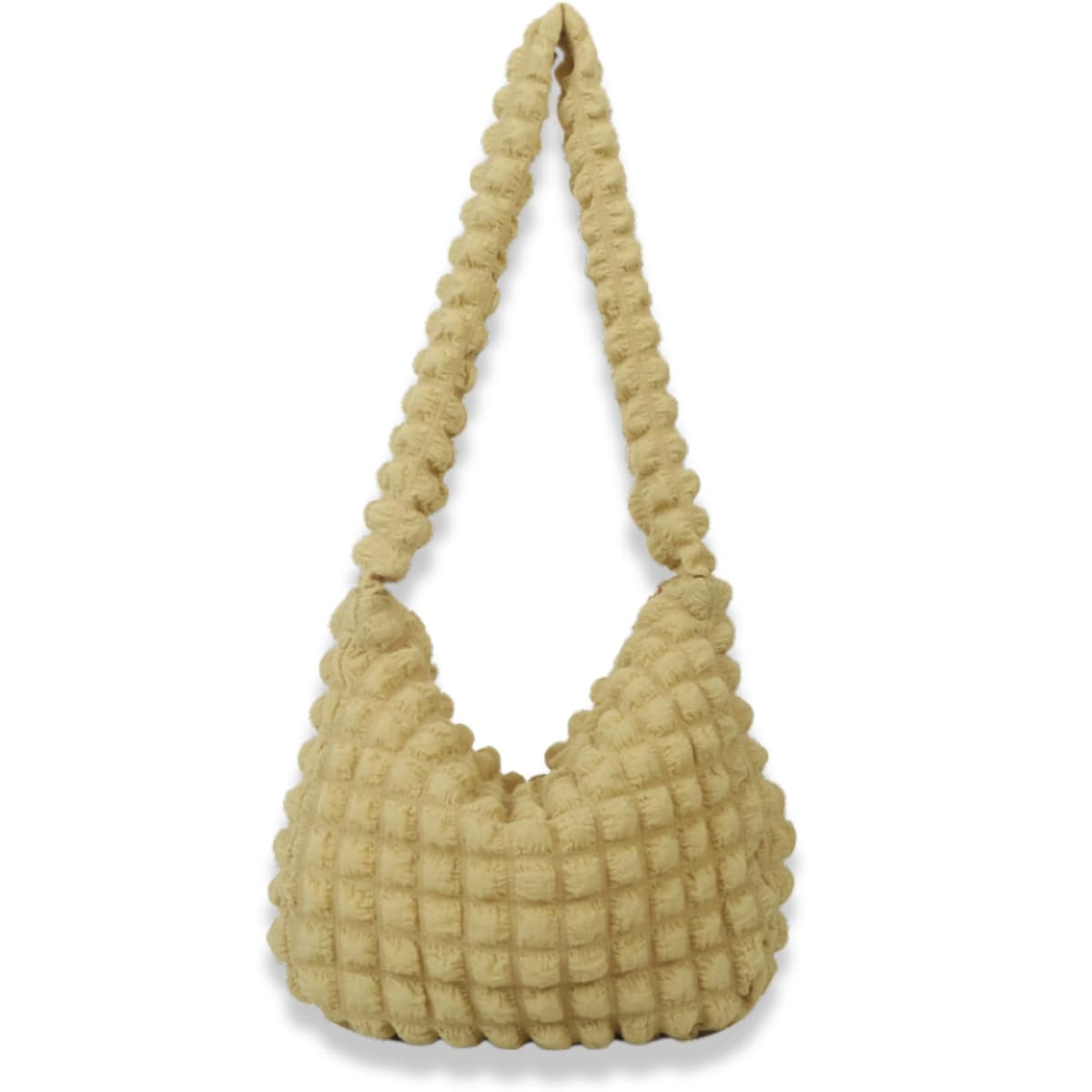 [Petit-Germe] プチジェルム ポップコーンバッグ ショルダーバッグ ジッパー付き ワッフルバッグ 手提げバッグ 軽量 バッグ ポコポコ 可愛い 韓国