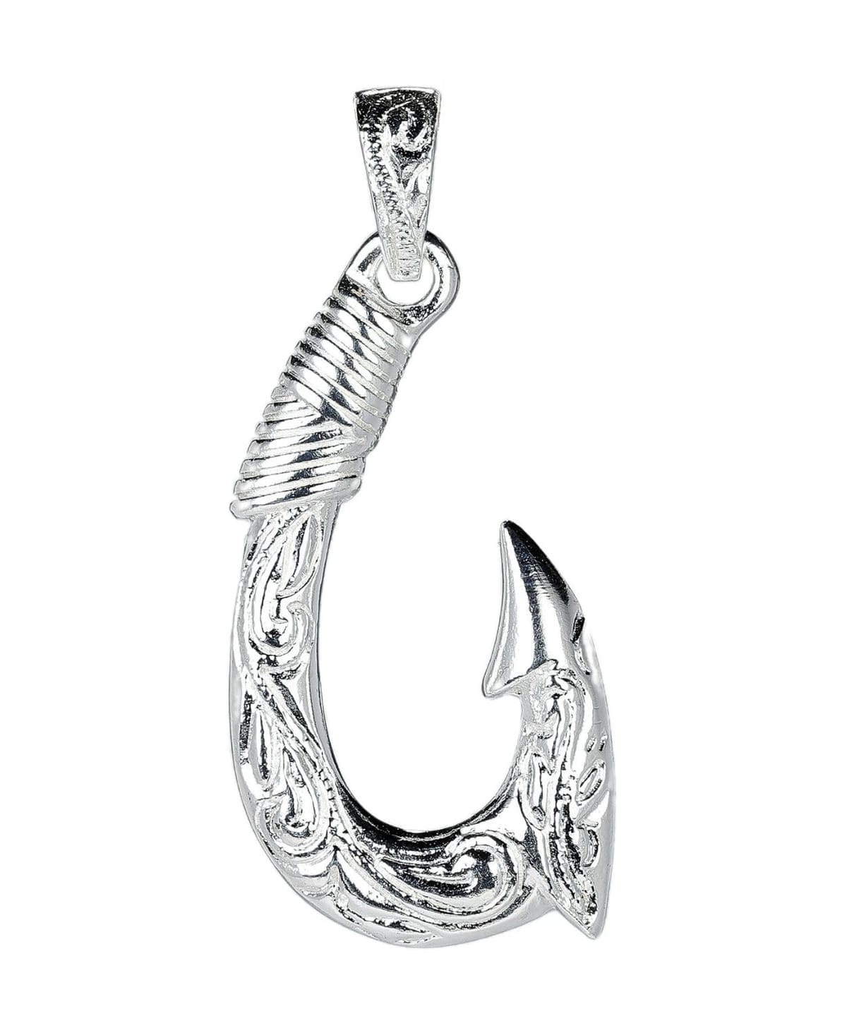 [Four leaf] ネックレス ペンダントトップ シルバー 925 アクセサリー 釣り針 31mm チェーン別売