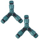 PLEAVIT ホース 分岐 コネクタ 継手 ジョイント 2方向 ワンタッチ 12~15mm内径対応 中間コック付 散水