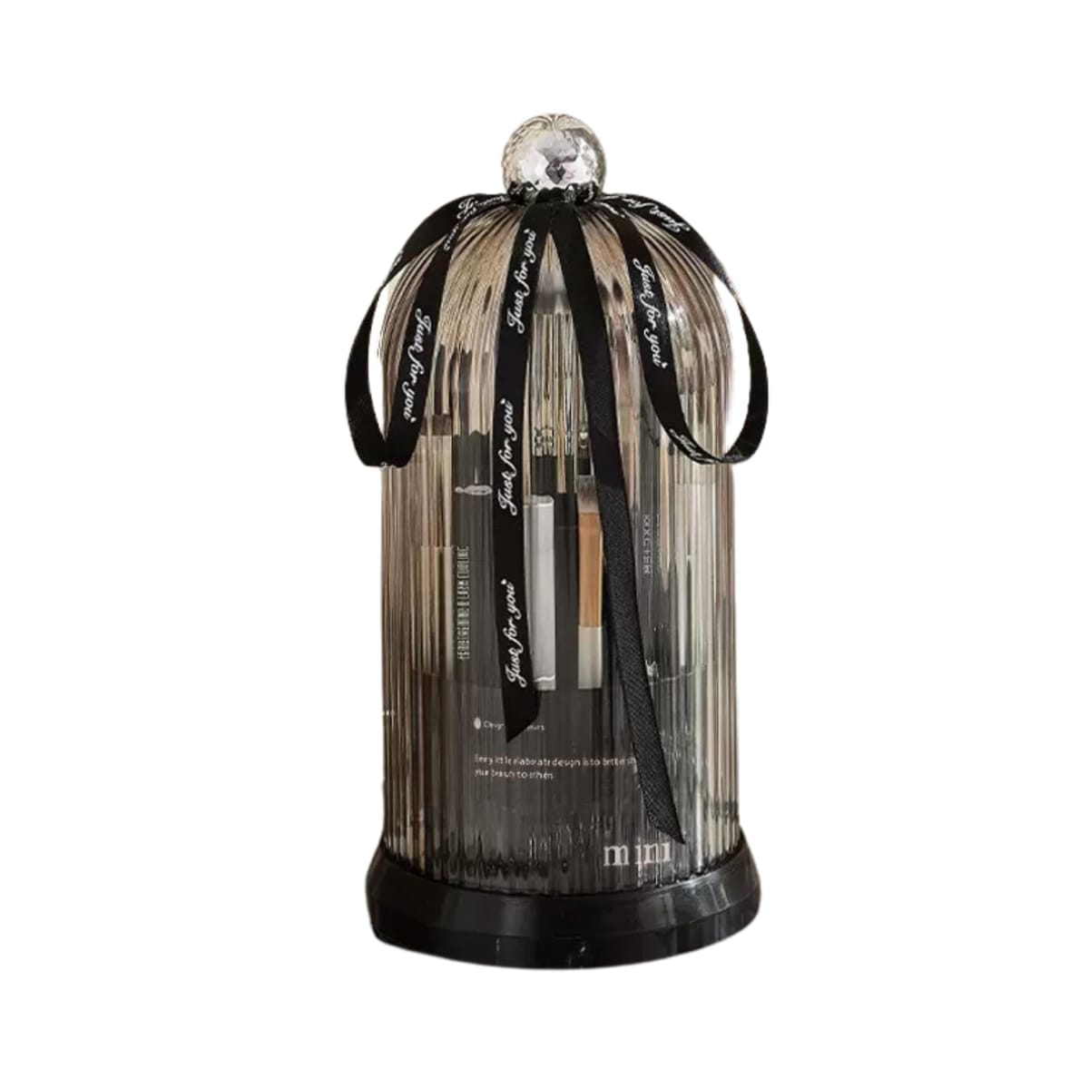 HAPPY SUGAR メイクブラシケース メイクブラシスタンド 収納ボックス メイクブラシ 収納 自立 蓋付き 仕切り 360°回転 大容量 可愛い