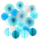 merrytime ペーパーファン ハニカムボール フラワーデザイン 飾り付けセット パーティー 誕生日 結婚式 卒業式 入学式 記念日 イベント 装飾 多色デ...