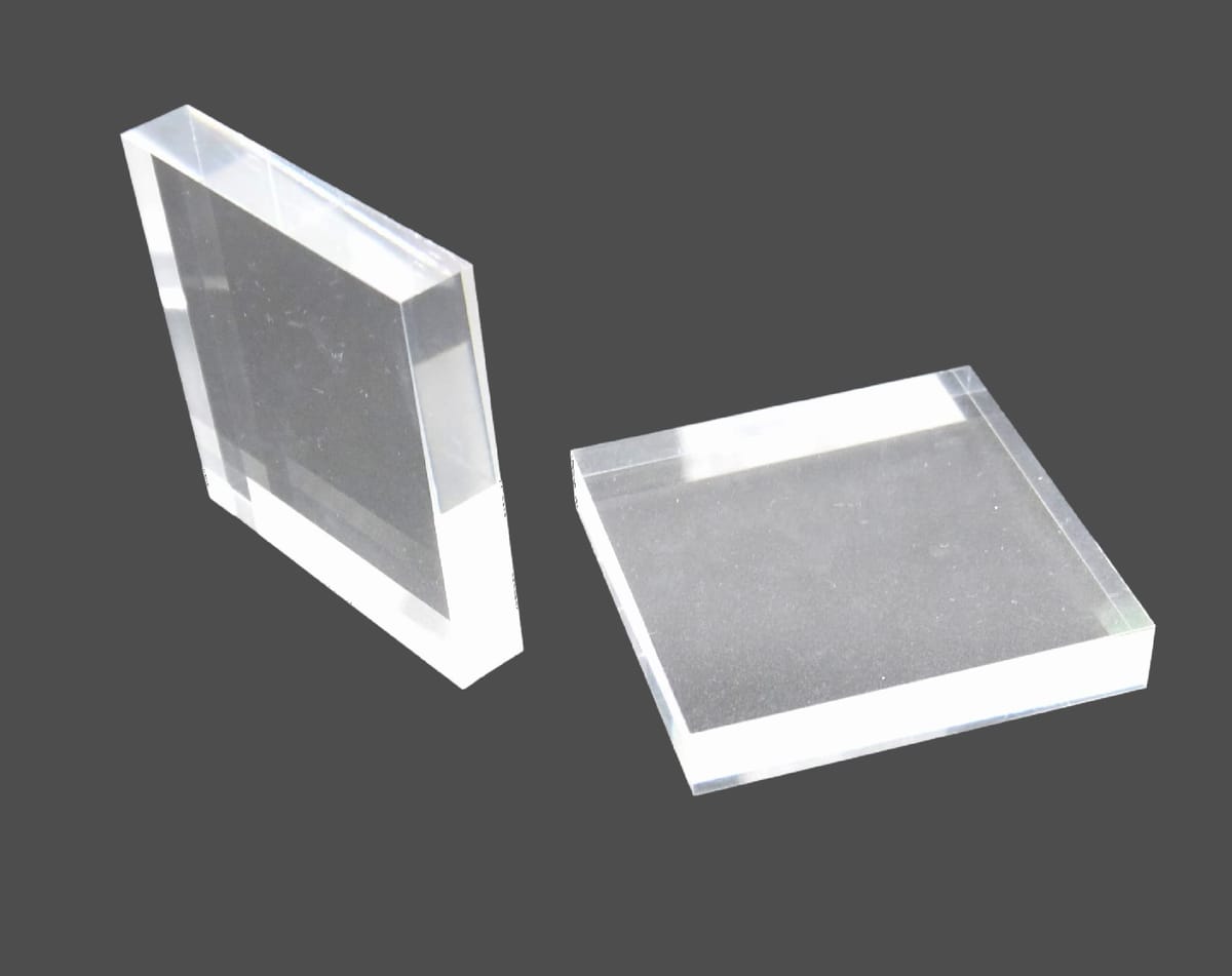 アクリルブロック 透明 研磨 アクリル キューブ ディスプレイ スタンド 撮影 2個セット (80×80×15mm)