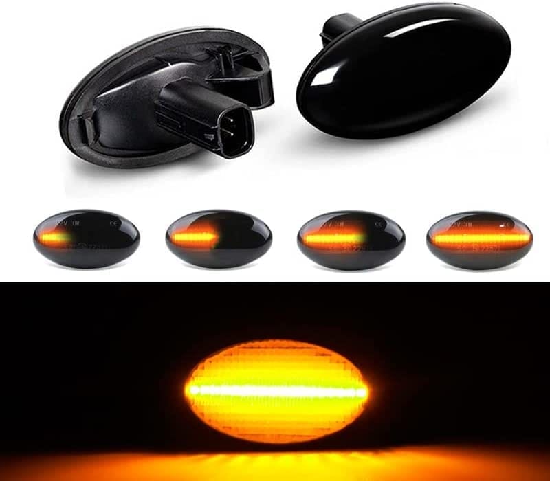 hotimp 互換品 流れて光る インプレッサ GD GG レガシィ BE BH フィレスター SF5 SG5 プレオ RA RV ヴィヴィオ KK KW KY ファイバーLED シーケンシャル フェンダー フロントサイドマーカー ウインカー スバル ス