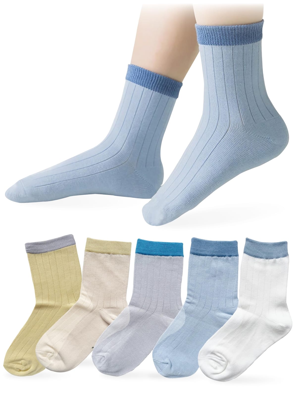 [HON-SOW] キッズ靴下 5足セット 綿 こども ショートソックス コットン