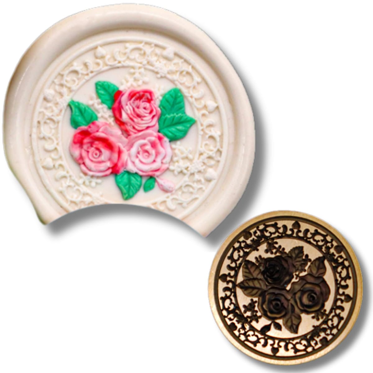 【バラ 薔薇 】シーリングスタンプ ヘッド シーリングワックス 封蝋 (サイズ：縦30mm 横30mm)【用途】シーリングスタンプの交換用スタンプヘッド【利用方法】手紙の封蝋・グリーティングカードの装飾・結婚式の招待状・ラッピングのアクセント・ボトルデコレーションなど※当店のスタンプヘッドを使用してワックスシールを作成・販売する等の、商用利用でのご使用はお断りしております。 シーリングスタンプ用のヘッド部分付け替え用パーツ（ヘッドのみ）です。可愛いシーリングスタンプのヘッドで、お手持ちの一般的なハンドルに取り付けてご利用いただけます。 手紙の封蝋、招待状の作成、アルバム、カード作り、コラージュなどハンドメイドにもご利用いただけます。