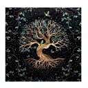 COZENTA タロットマット タペストリー タロットクロス 大判 厚手 60x60cm 生命の樹
