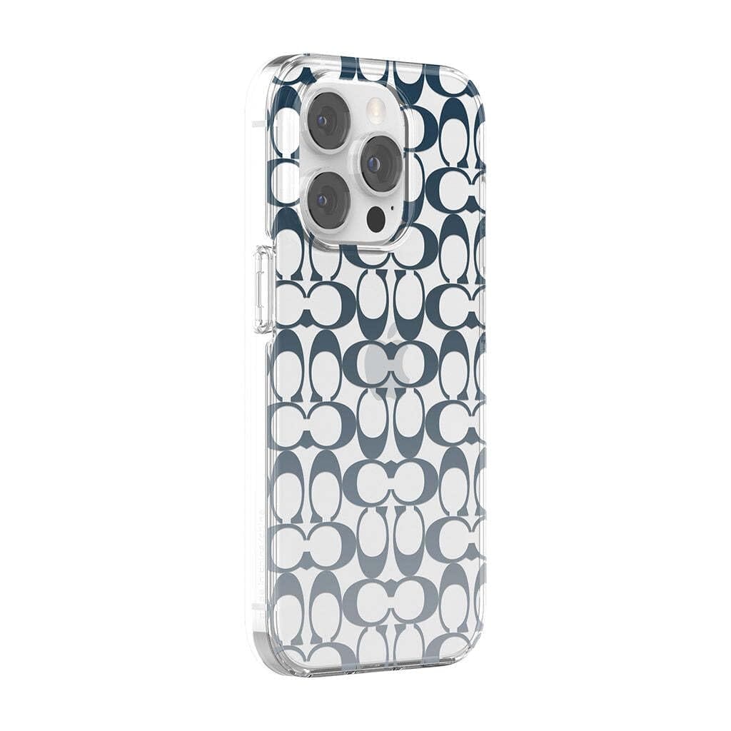 Coach iPhone 14 Pro用 保護ケース Signature C ブルー