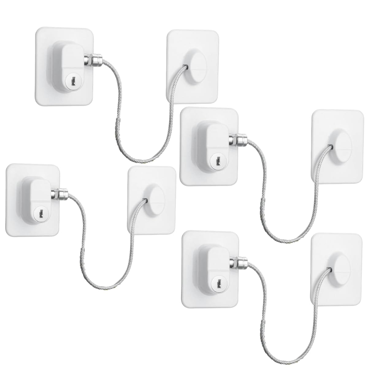 RYUBOF 冷蔵庫 ドア ロック 穴あけ不要 2個セット 鍵4本付き 引き出し 窓 室内 キャビネット対応 強力..