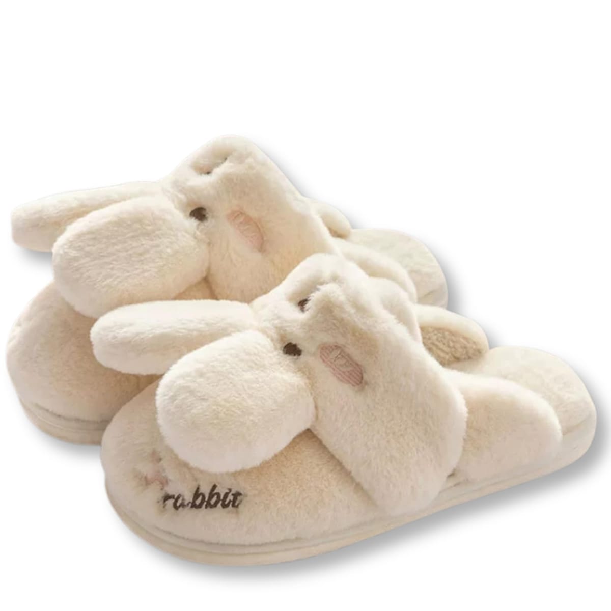[Quikaboo] スリッパ 室内履き レディース ウサギ毛 保温 防寒 来客用スリッパ かわいい バニースリッ..
