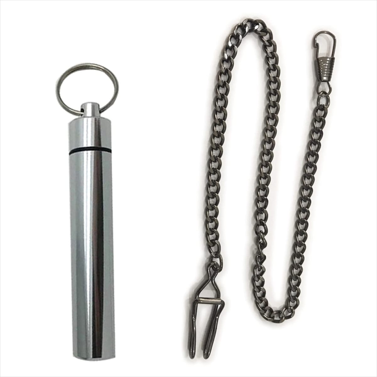 (エスネット) アルミ 製 TIG 溶接 タングステン 収納 ケース 落下 防止 35cm チェーン 付き 銀色 無地 取説 無し SN-232-TC