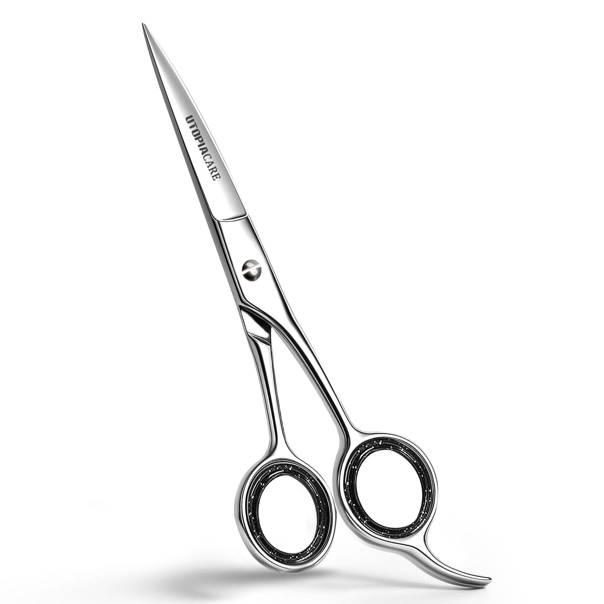 Utopia Care プロ用 バーバー サロン レーザー エッジ ヘア カット ハサミ (16.51Cm) - 冷間鍛造 ステンレス スチール 強化 クロム 変色防止 防錆 (シルバー シャイン)