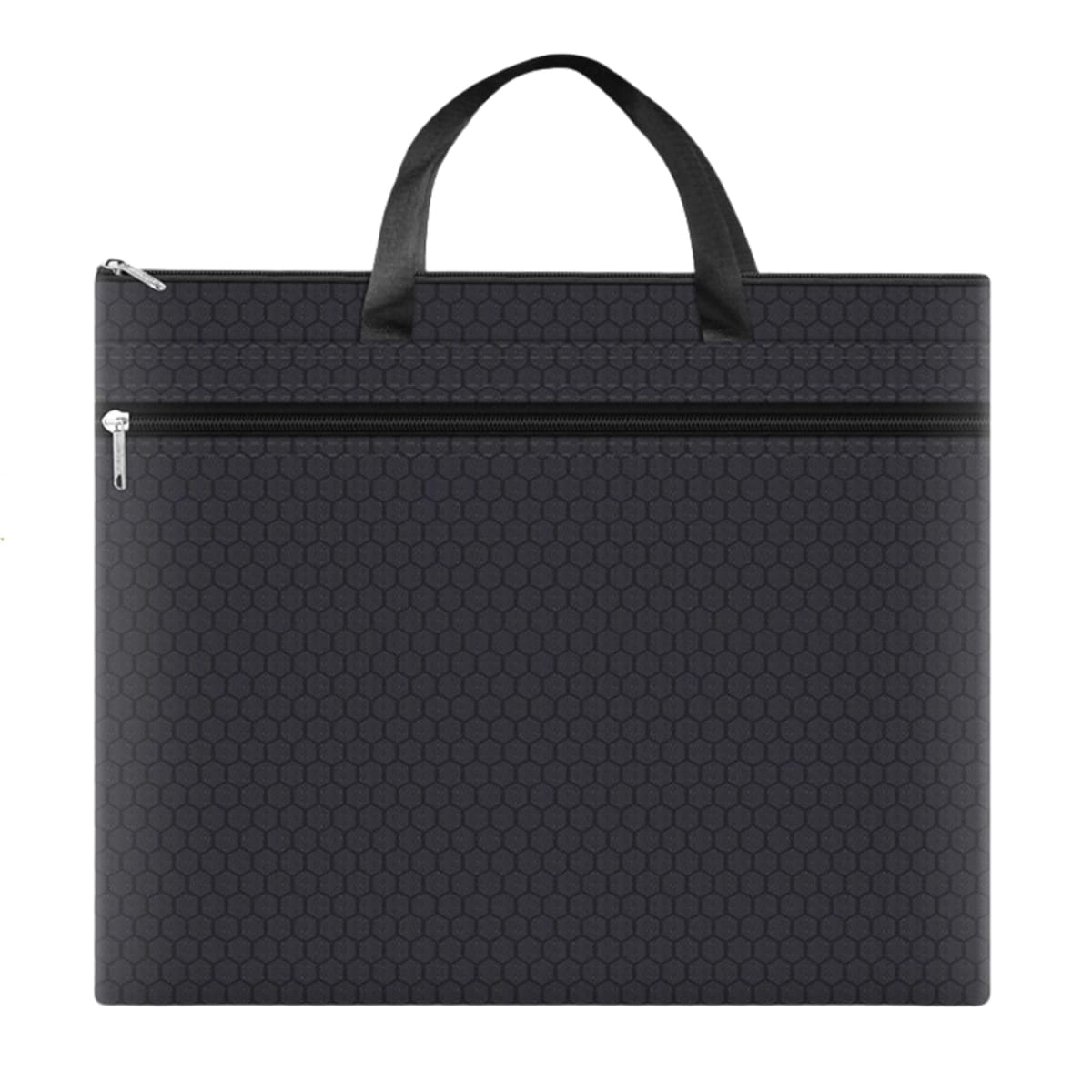 [Aurenne] A3 バッグ 就活バッグ ファイル トートバッグ ビジネスバッグ 仕切り 手提げ ファスナー ブラック 34x44.5cm