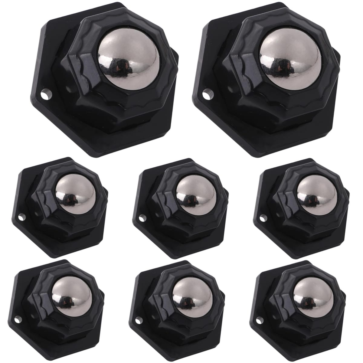 ルボナリエ ボールキャスター 家具移動用 粘着テープ式 8個セット ステンレスボール