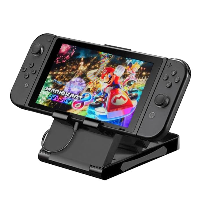 Switch専用プレイスタンド スイッチ Switch 置き台 スタンド 充電 折りたたみ 持ち運び 卓上 小型 軽量 コンパクト 3段階 角度調整