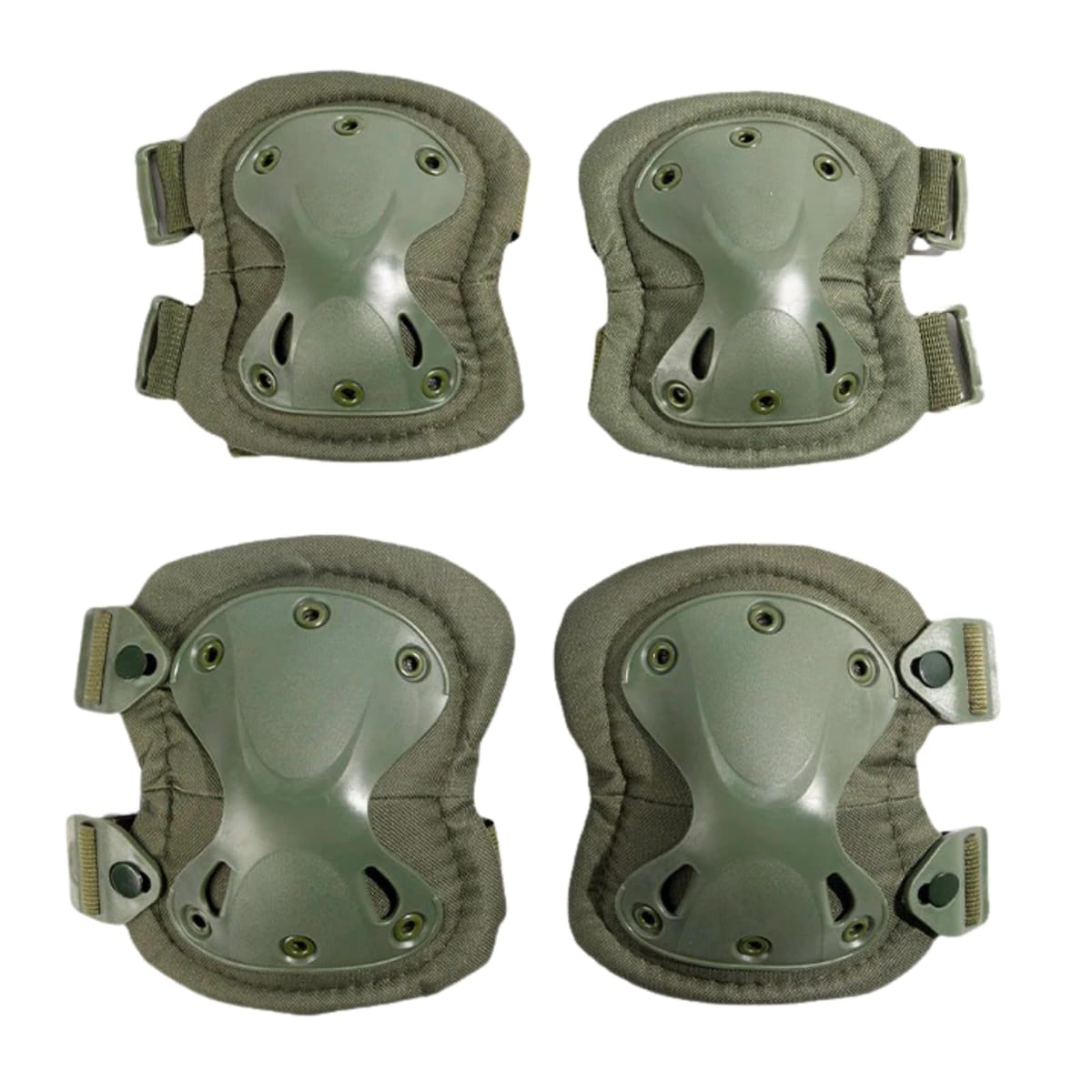 Quikaboo 肘あて 膝あて プロテクターセット ニーパッド サバゲー エルボーパッド 膝パッド スポーツ用 防具 スケボー 自転車 怪我防止 ブラック