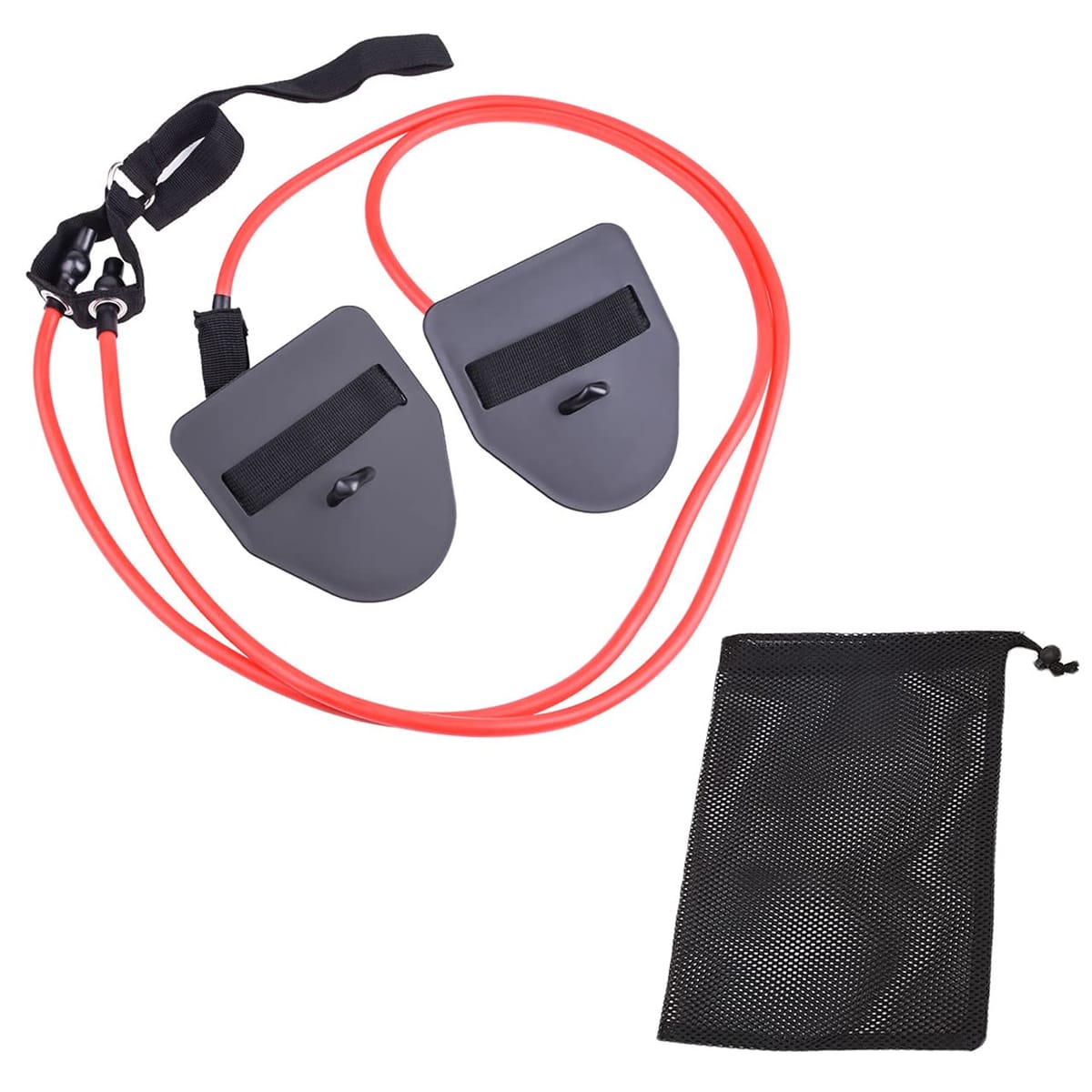 Rimikuru 水泳用 スイミング トレーニングチューブ ストレッチバンド パドル 水泳 トレーニング 用品 収納袋付属