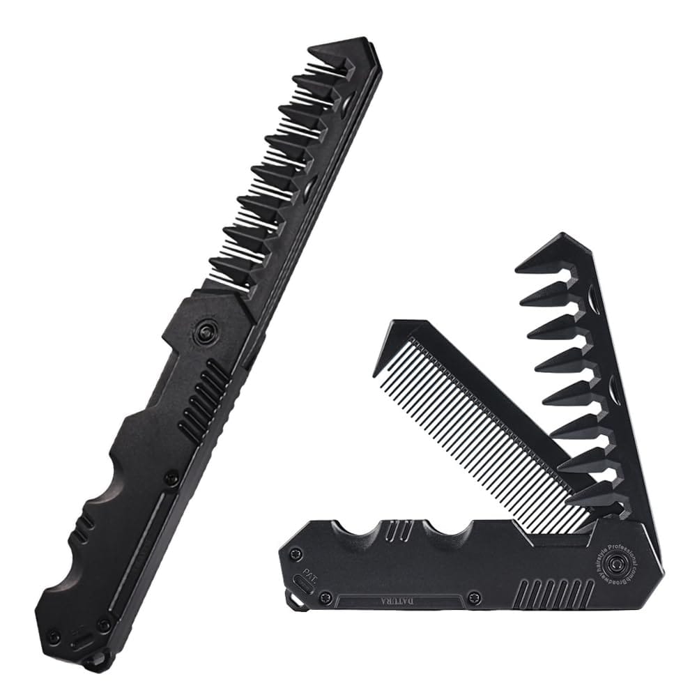 3way 折りたたみ ポマード クシ 粗目 細目 コーム バーバーコーム メッシュコーム ヘアコーム