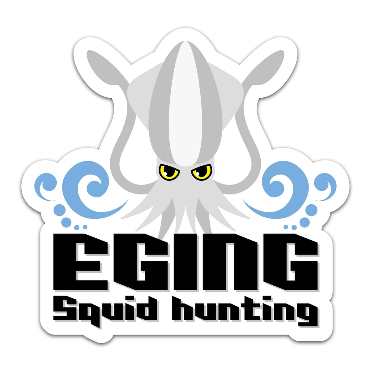 オリジナルデザインストア 【EGING squid hunting】 釣りステッカー フィッシング キャンプ アウトドア..
