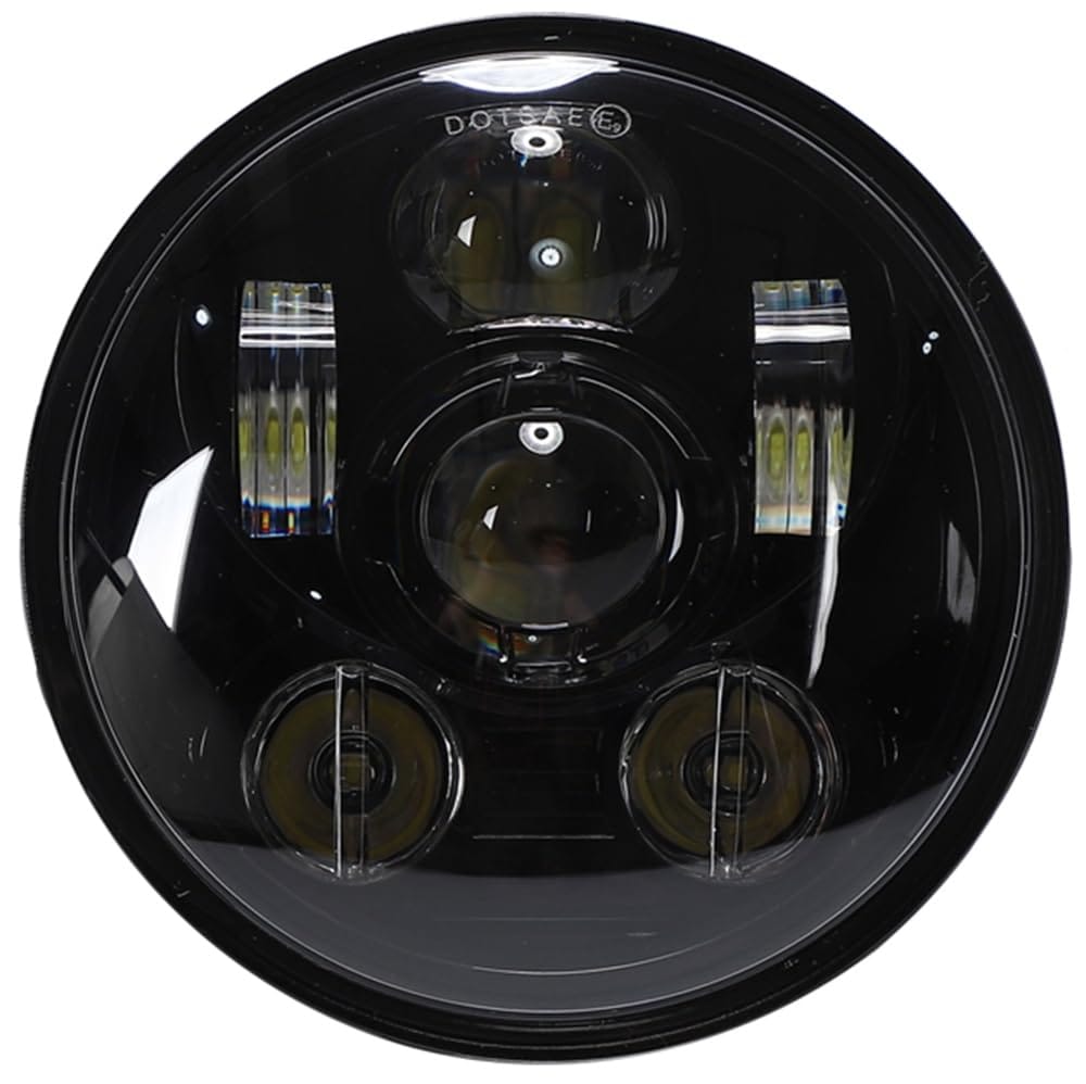 ハーレー LEDヘッドライト 5 3/4インチ 5.75 ブラック 黒 スポーツスター ダイナ ソフテイル プロジェクター ヘッドライト Hi/Lo切り替え 車検対応 IP67防水 バイク 純正交換 ハーレーダビッドソン883 汎用 5.75インチ LE