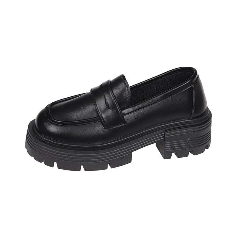 [AQUA Marine] 厚底ローファー レディース 可愛い カジュアル ロリータ 韓国風 厚底ヒール オルチョンデザイン カレッジスタイル 美脚 軽量 歩きやすい 女子