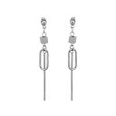 ピアス メンズ スティック キューブ 両耳 2つ入り WANNA ONE ワナワン アクセサリー 着用モデル 垂れ下がり おしゃれ
