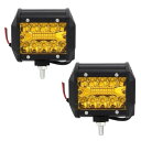 micoi 投光器 led 作業灯 ワークライト led作業灯 作業用ライト フォグランプ 後付け フォグライト 60W 12v 24v 汎用 イエロー 2個(4)