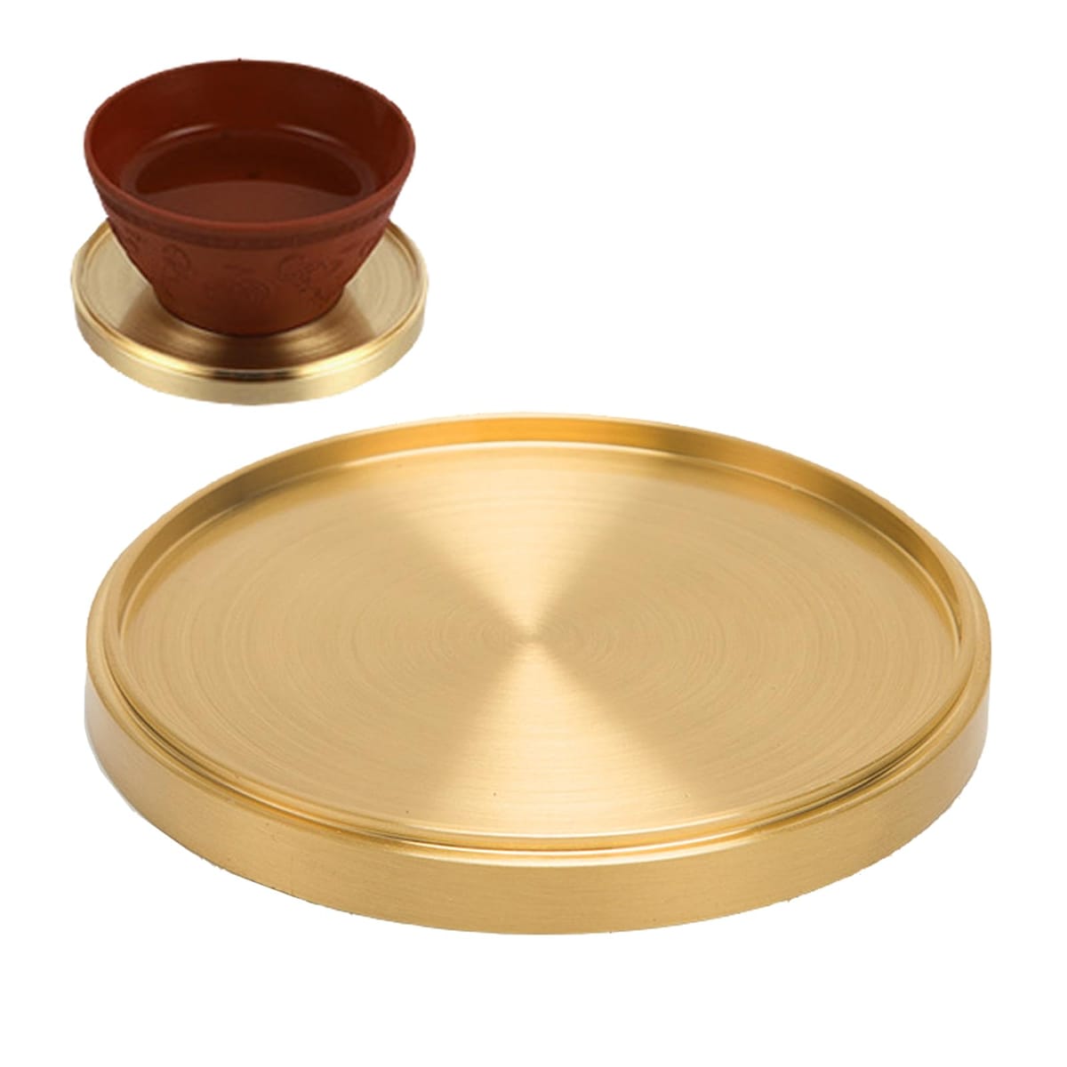 TOMMYFIELD コースター おしゃれ 真鍮 コーヒーテーブル装飾 ゴールドコースター 丸型
