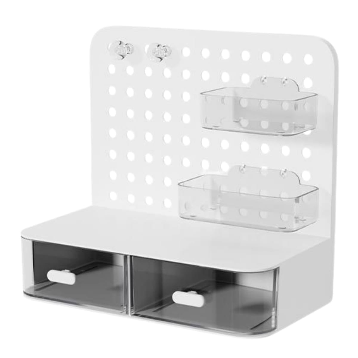 ideamall デスクトップ 収納 ボックス 推し活グッズ 缶バッジ ディスプレイ 有孔ボード 卓上