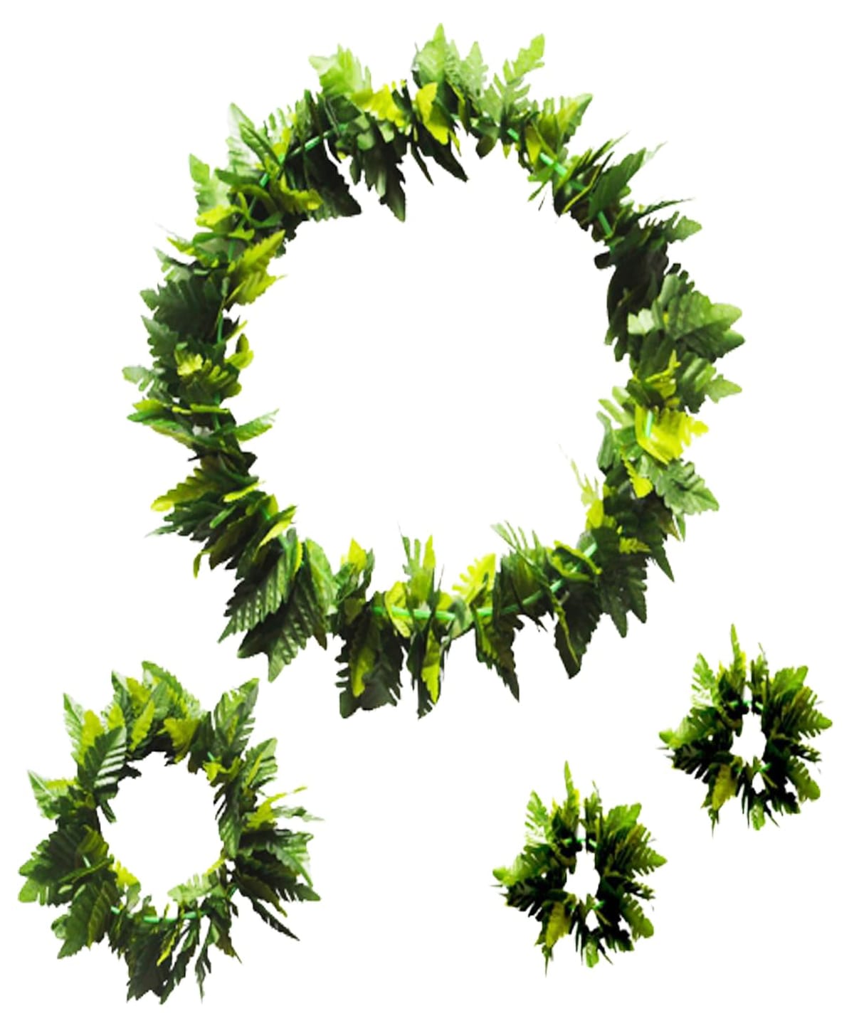 S.fields.inc ハワイアンレイ フラダンス 4点セット ダンス小物 造花 花輪 首飾り 髪飾り 腕飾り