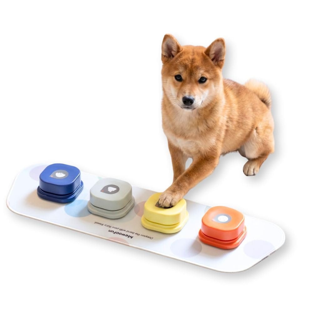 MORASTYLE 犬 録音ボタン 会話ボタン 4色セット ペット トレーニング しつけ コミュニケーション 最長30秒 ABS樹脂 軽量 小型犬 シニア犬 単3電池式