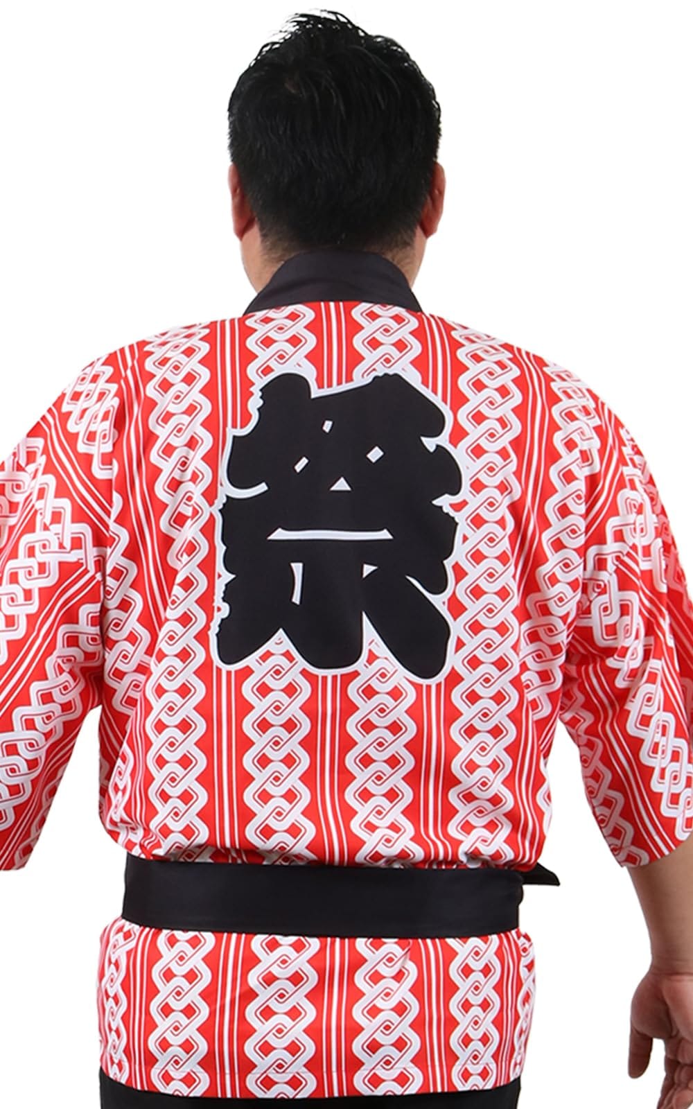 [ファビュラスタイム] はっぴ 法被 祭 腰ひも付き 男女兼用 サイズ 吉原つなぎ柄 総柄イベント 観光 イ..