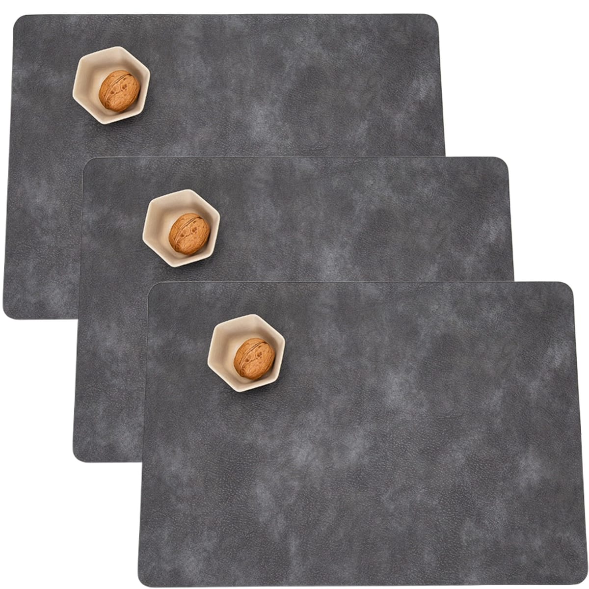 RYOHIN Lab.(良品ラボ) ランチョンマット PUレザー 北欧 アンティーク調 食卓に彩り 撥水 防汚 断熱 滑り止め 洗える お手入れ簡単 華やか 飾り 家庭用 キッチン レストラン用 4枚セット