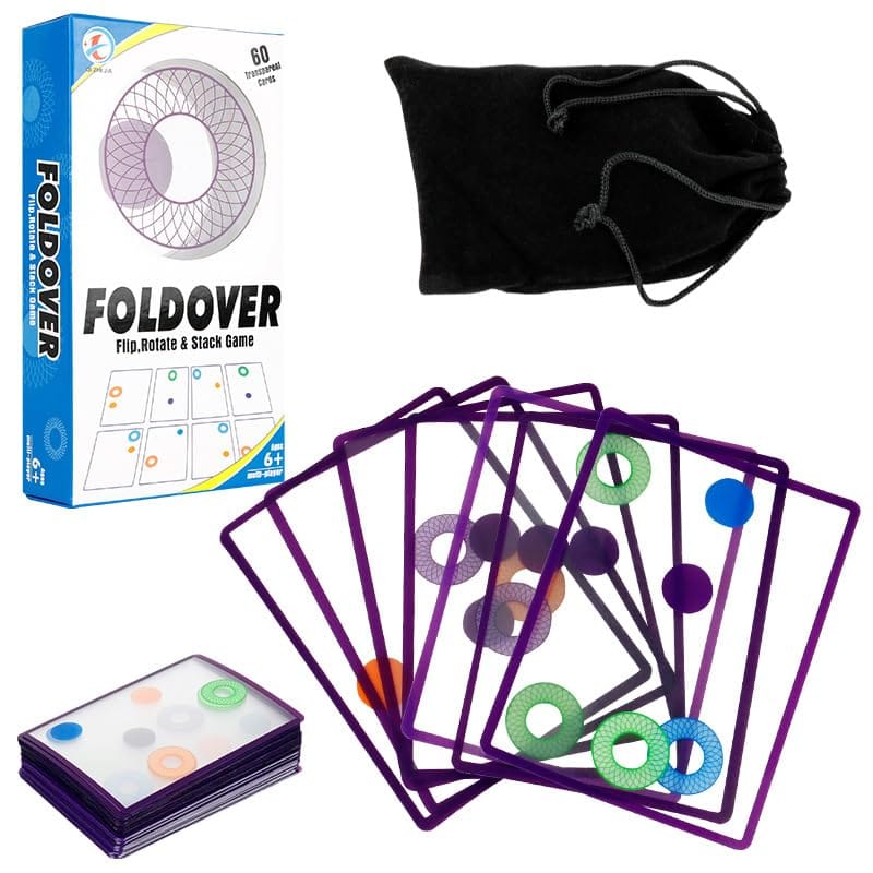 SOCONICA FOLDOVER カードゲーム 透明カード 知育玩具 脳トレ パズル テーブルゲーム 家族 対戦 子供 大人 6歳以上