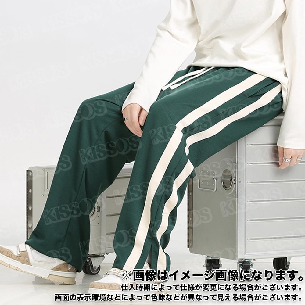 キッソス（KISSOS） メンズ スウェット ジャージ カジュアル ワイド パンツ ルーズ ゆったり 韓国 ファッション イージーパンツ おしゃれ 部屋着 ストレート