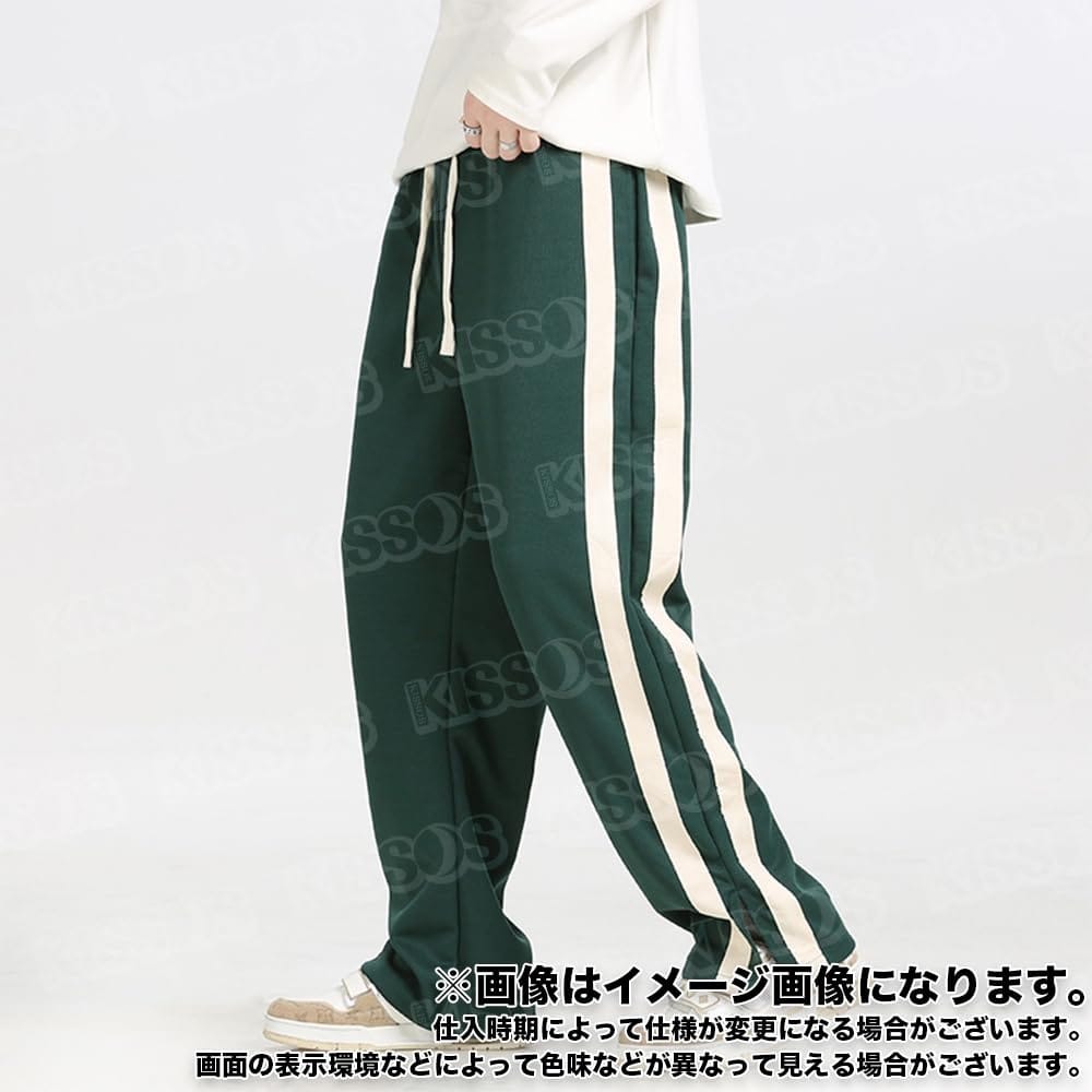 キッソス（KISSOS） メンズ スウェット ジャージ カジュアル ワイド パンツ ルーズ ゆったり 韓国 ファッション イージーパンツ おしゃれ 部屋着 ストレート