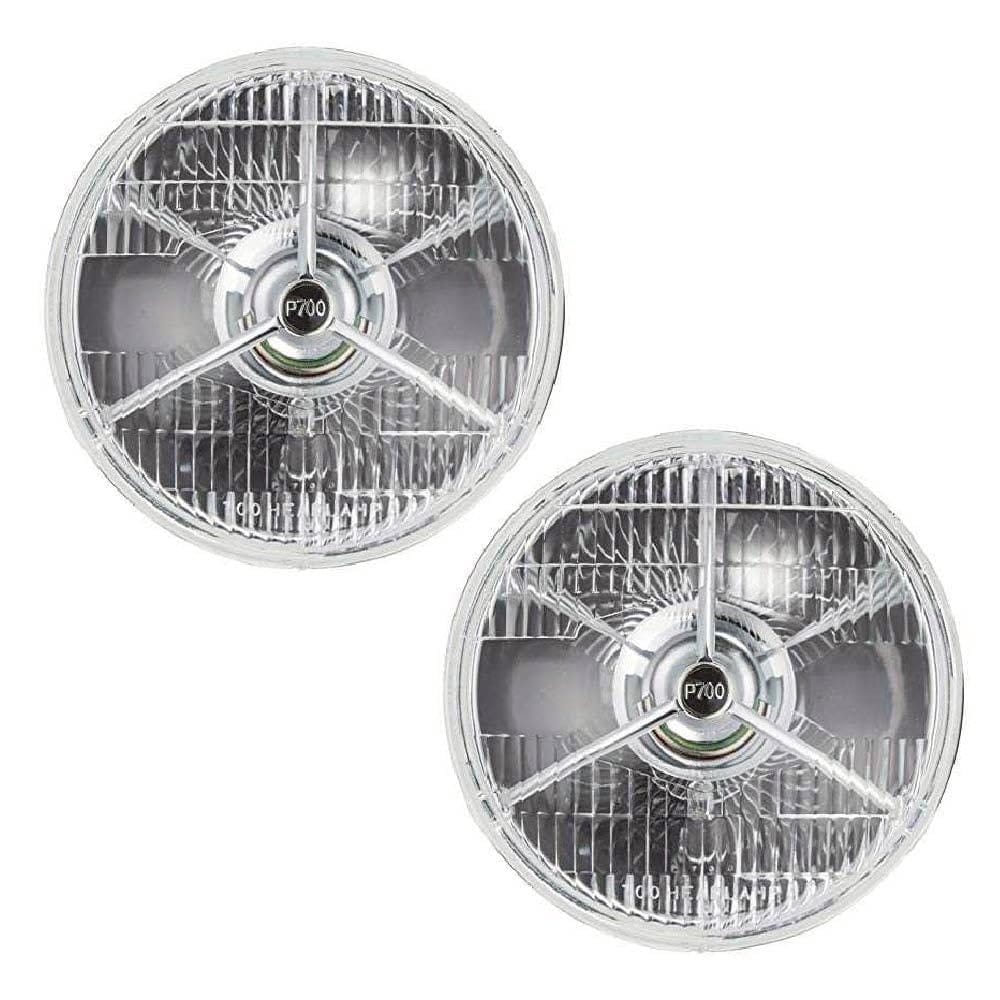 P700 ヘッドライト 7インチ ハロゲン H4 丸型 丸灯 車 フロント ガラスレンズ MINI ローバーミニ カローラ レビン トレノ RX-7 フェアレディZ S30/S130 パジェロ エブリィ ハイゼット サンバートラック ジムニー サファリ