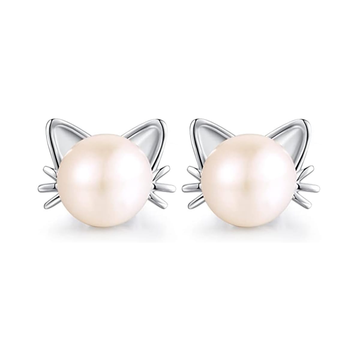 Other , Materials - [Petit-Germe] プチジェルム パールピアス キャット 猫 スターリングシルバー SV925 純銀 P1013