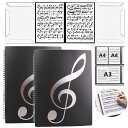 MIMIA 楽譜ファイル 2冊セット 4面 見開き 作曲 譜面 レッスン 20枚収納 A4 A3書込み 収納 楽譜ホルダー 楽譜 演奏会 発表会 譜めくり不要 反射しない ピアノ 伴奏