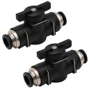 geneX ハンドバルブ 空気圧コネクタ 2個セット 2方弁 クイックコネクタ 継手 アダプタ 気流制御バルブ BUC スイッチ ジョイントコントローラー チュ...