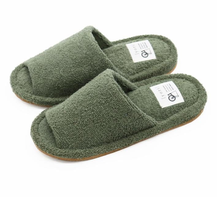 [aspersio] [アスペルシオ] パイル生地 洗える 前あき 涼しい 軽量 スリッパ 洗えるスリッパ ふんわり..