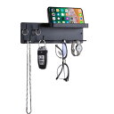 Thujopsis キーフック 壁掛けキーホルダー ウォールフック マグネット付き 鍵 小物収納 スマホトレイ付き 玄関冷蔵庫