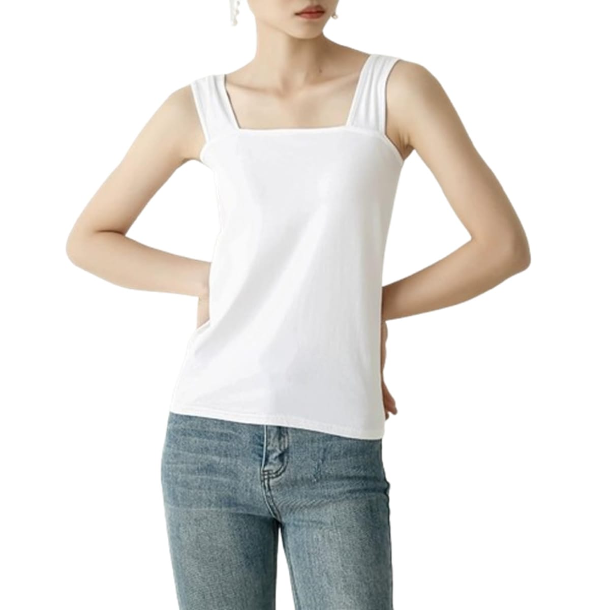 [3MDGHD] レディース タンクトップ キャミソール ブラ紐 見えない 隠せる インナー シンプル サラサラ 通気性 透けない