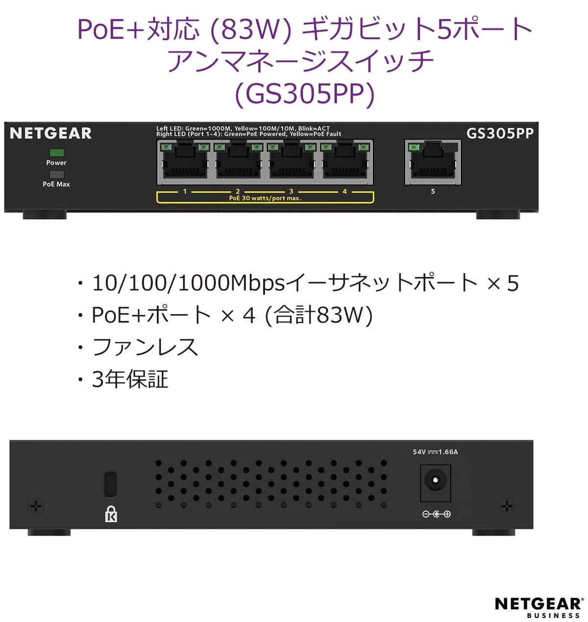 アンマネージスイッチ ホーム5-16ポート PoE