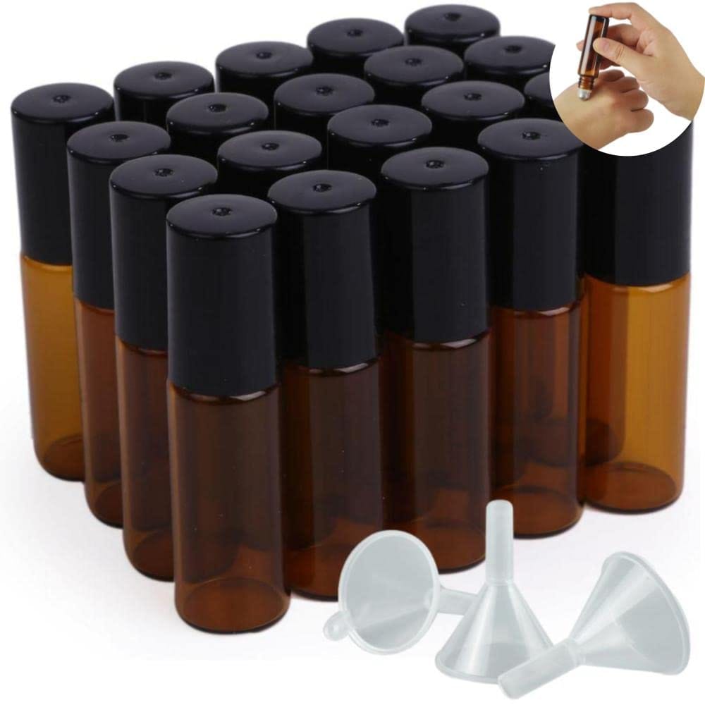 Chocople ロールオンボトル 遮光瓶 アトマイザー 20本セット 漏斗5個付き