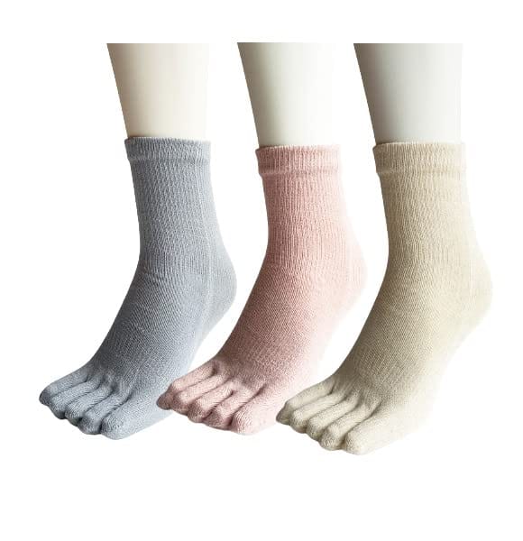 Web shop 8tailの5本指ソックス レディース シルク混 冷え取り靴下 5本指 靴下 婦人 絹 3足セット（色はお任せ）A15｜アングル2